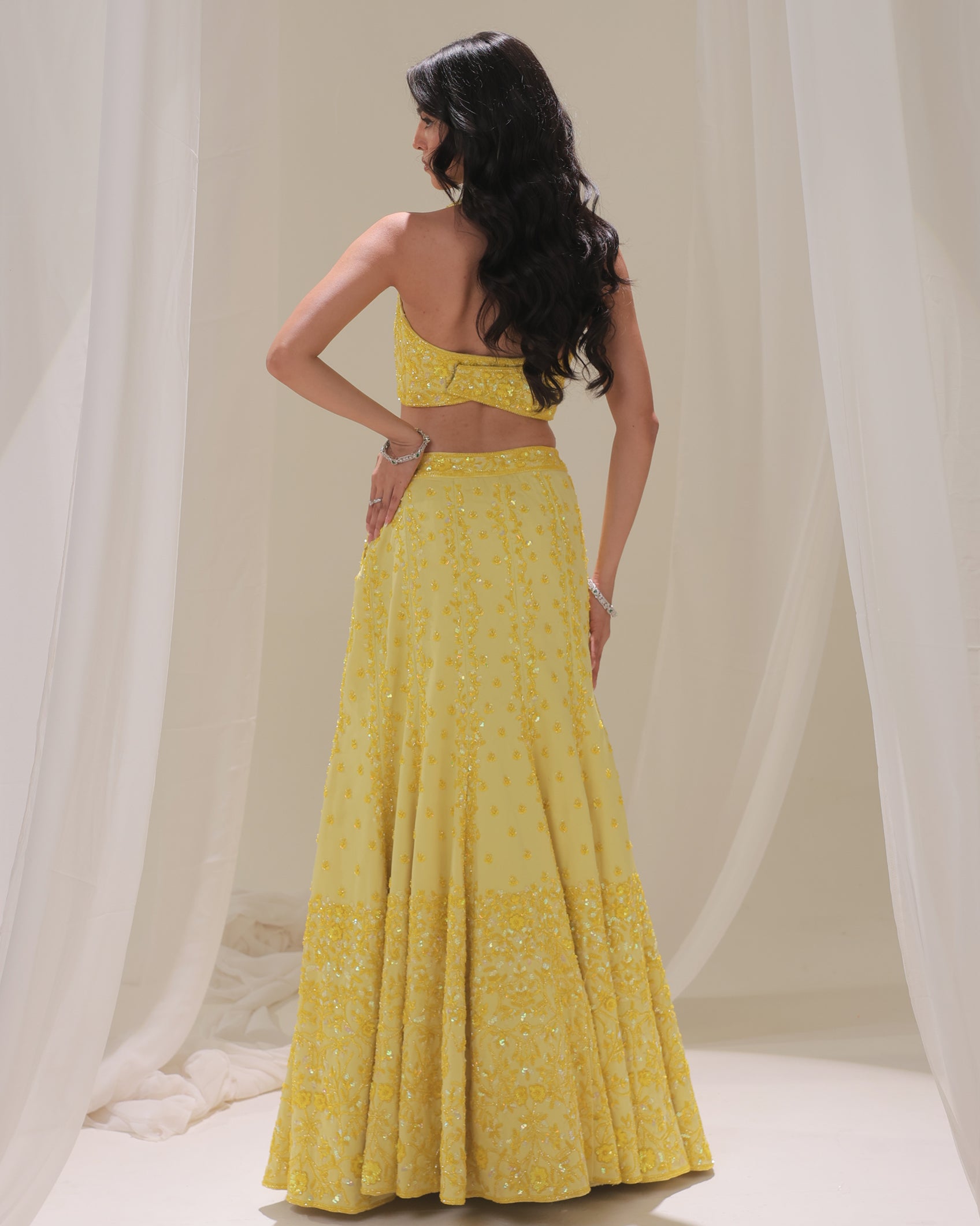 Sunkissed Lemon Katdana and Sequins Lehenga