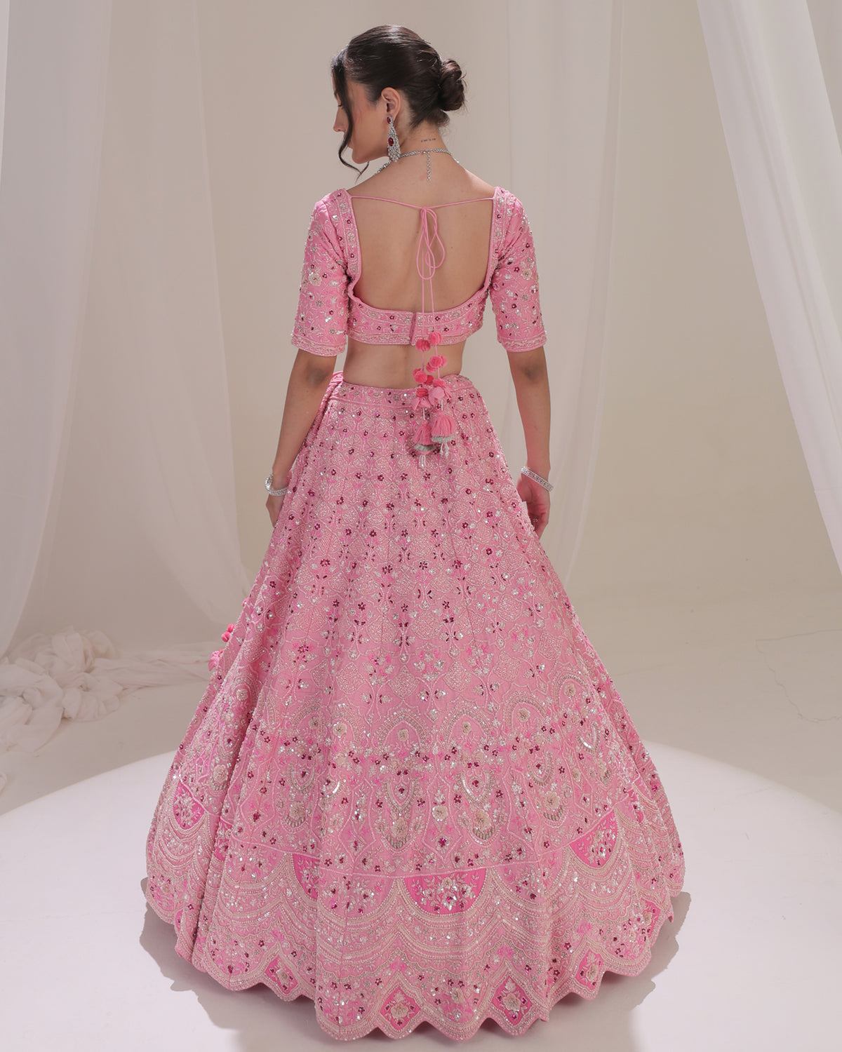 Love Song Rose Pink Katdana Lehenga