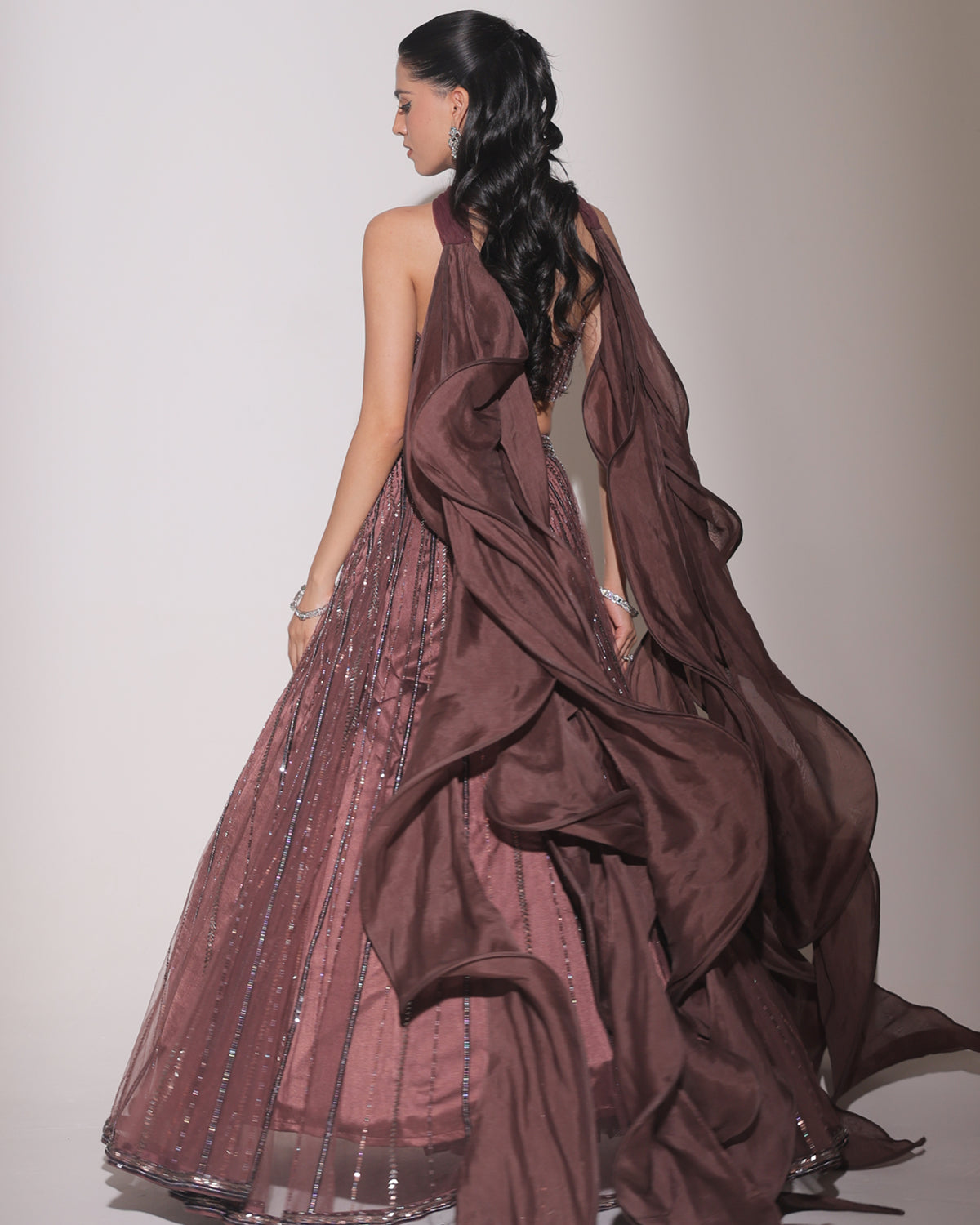 Twirl Girl Dusty Wine Lehenga