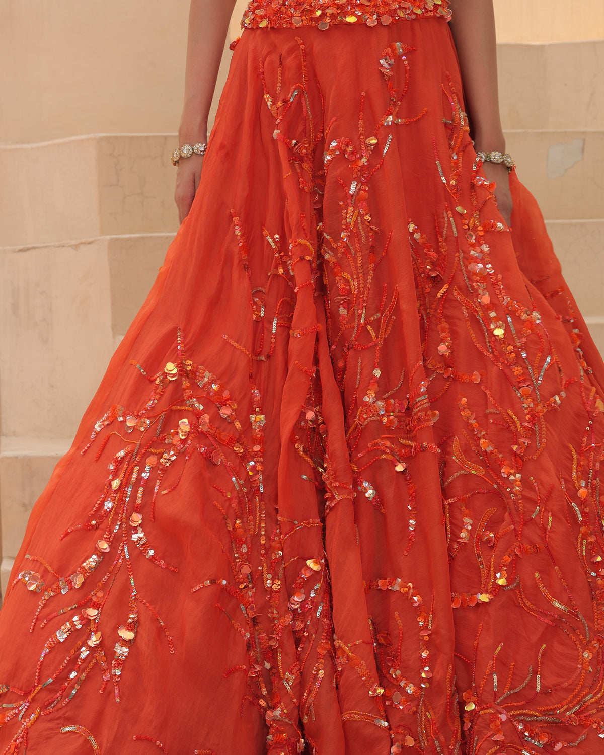 Rise Like Phoenix Sequin Lehenga