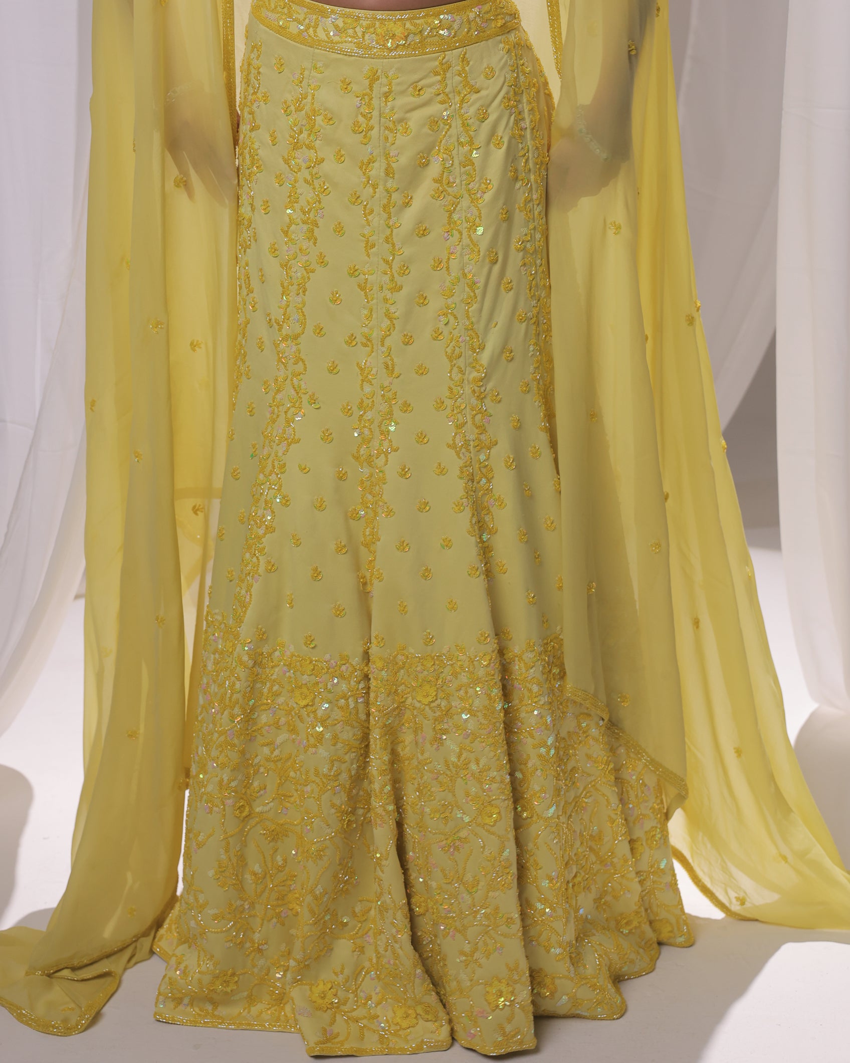 Sunkissed Lemon Katdana and Sequins Lehenga