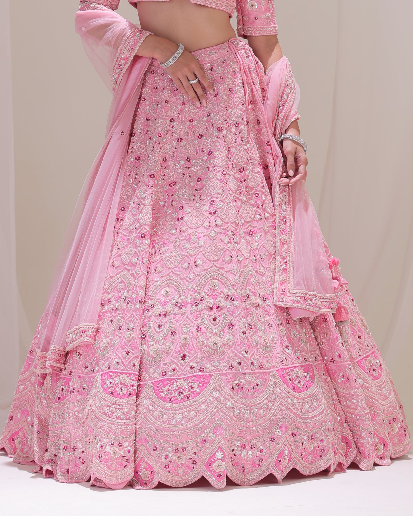 Love Song Rose Pink Katdana Lehenga