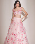 Cherry Twirl Blush Sequin Lehenga