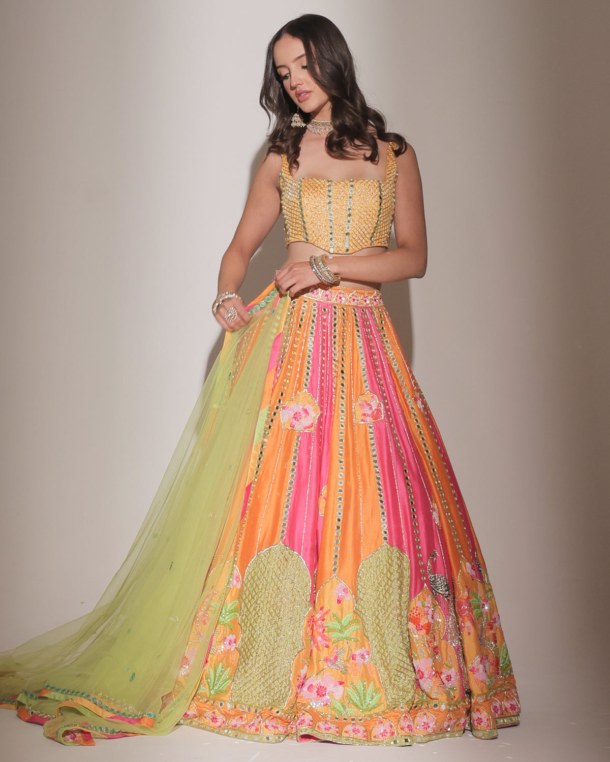 Main Character Multicolour Mirror Lehenga