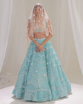 Sea of Promises Pearls Azure Lehenga