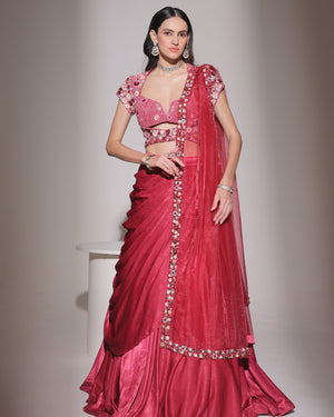 Drape & Delight Garnet Lehenga