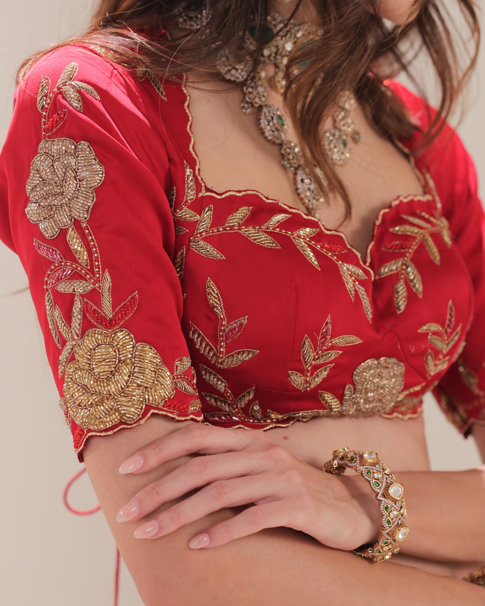Rose in Prose Ruby Red Zardoz Lehenga