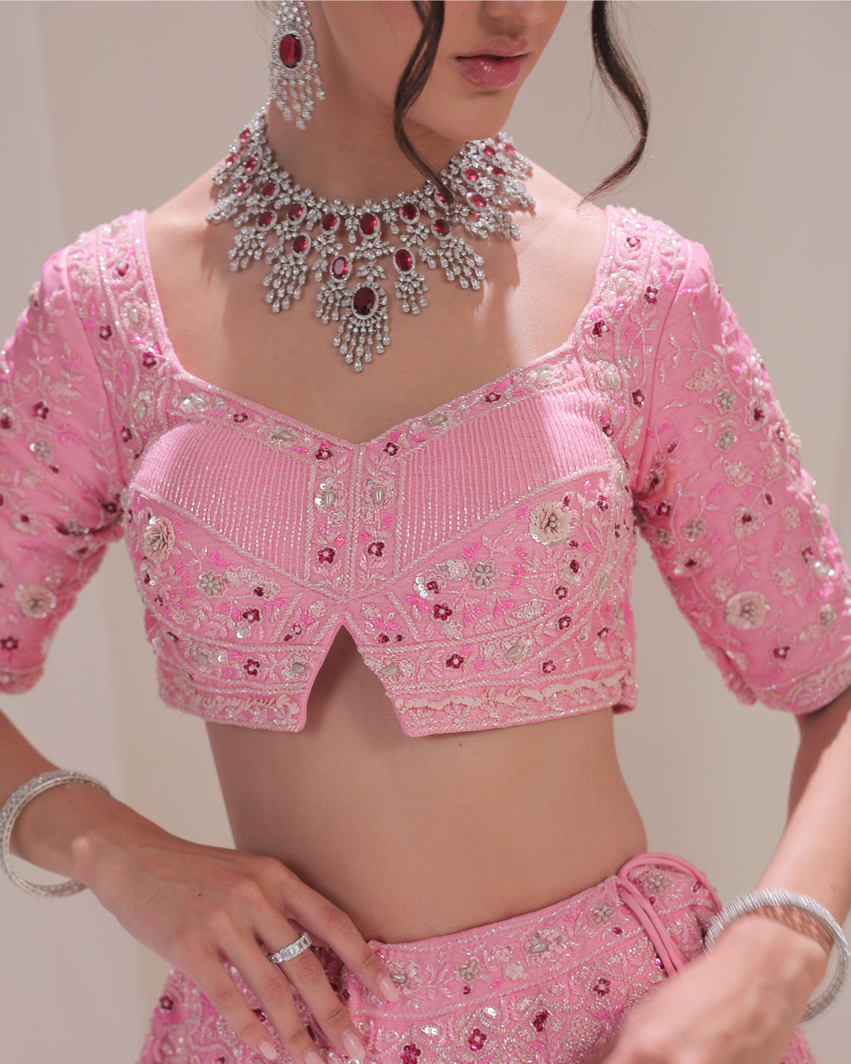 Love Song Rose Pink Katdana Lehenga